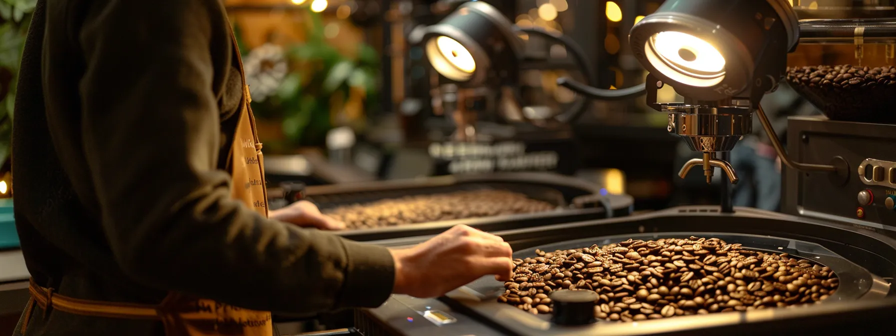 a person carefully comparing prices and features of different commercial coffee roasters.