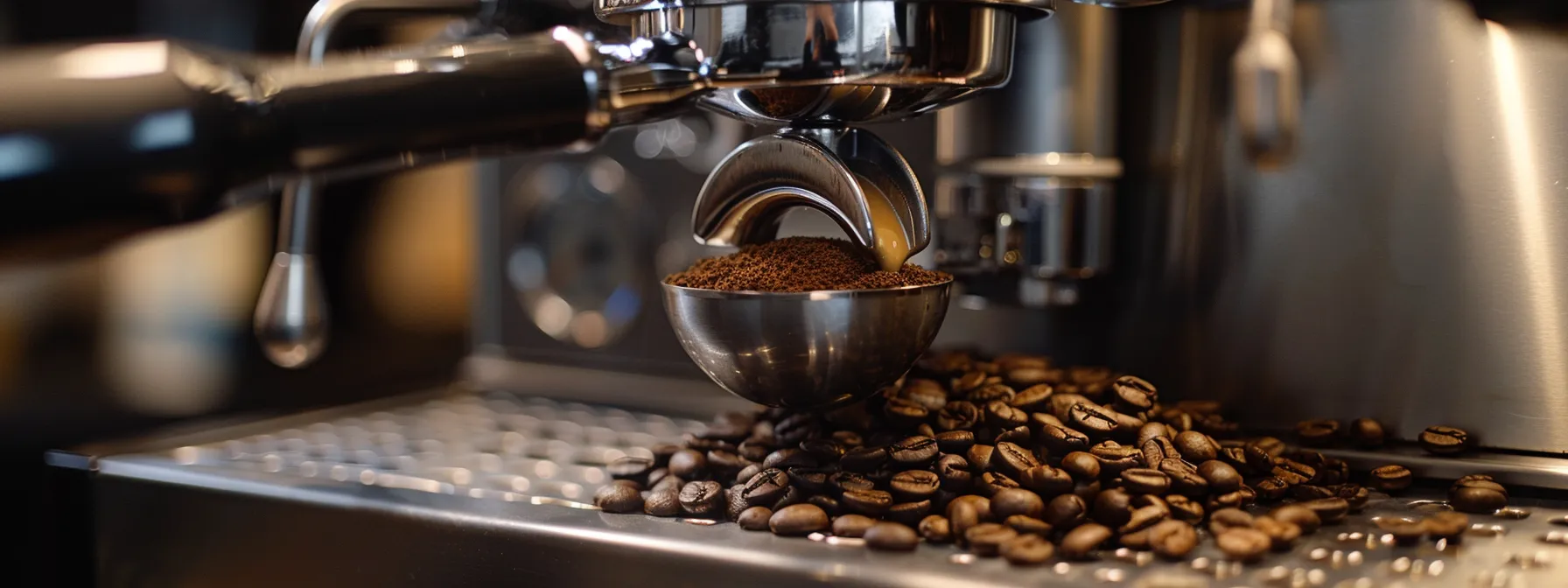 carefully adjusting the grind size to achieve optimal espresso extraction.